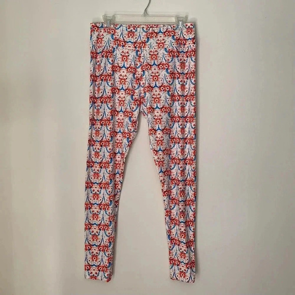 LulaRoe Leggings Women’s TC Tall & Curvy Red White Blue 4th Of July Print - Picture 1 of 8